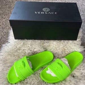 Versace Vibrant Green Slides